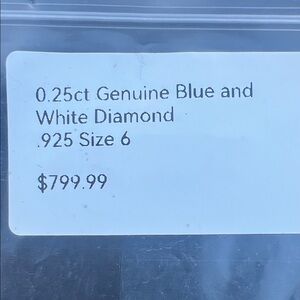 0.25ct Blue and White Diamond Ring